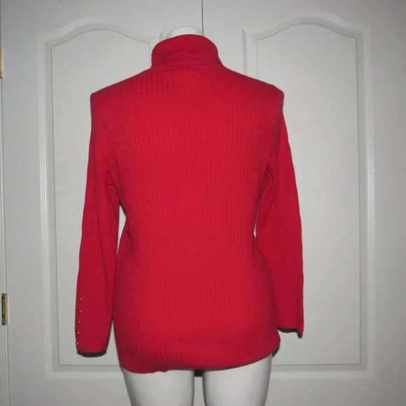 TALBOTS Ribbed Knit Turtleneck Red Long Sleeve Sweater Size X (Ladies 12W) - Picture 3 of 4